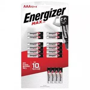 에너자이저 알카라인 맥스 건전지 AAA 12+4입
