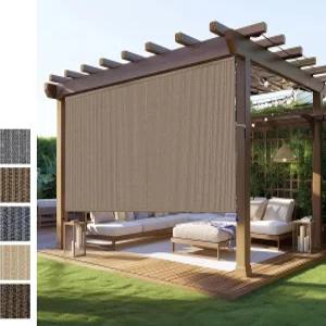 파티오를 위한 야외 롤러 그늘막 외부 무선 블라인드 파티오 현관 가제보 페르골라 뒷마당 프라이버시