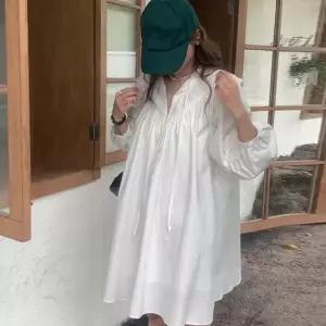 (스타일하우스) 원피스 OPS 청순한 원피스 넥라인 리본 포인트 퍼프소매 바캉스