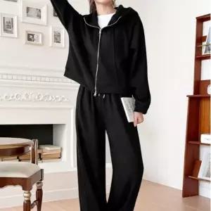 [다잇템] 여성 트랙수트 넓은 보온 후디집업 2WAY 세트