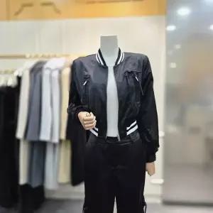 [에고이스트]리본 포인트 셔링 소매 블루종 점퍼 ER1WZ761BK_CA