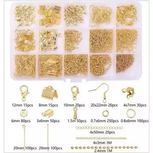 DIY 비즈 부자재 15종 세트 목걸이 팔찌 반지 귀걸이 마스크줄 키링 만들기 공구세트