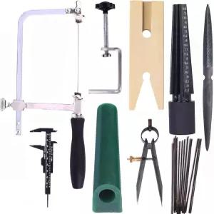 왁스 조각 도구 링 제작 키트 몰드 톱 튜브 주얼러스 사이저 주얼러스용 컴퍼스 벤치 핀 분실된 주조 용품