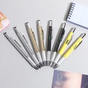 1PC 휴대용 플라스틱 도구 볼펜  다용도 펜 레벨  눈금자  플랫헤드 필립스호환 드라이버  터치스크린 쓰기