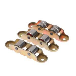 80형 금속 이중 휠 슬라이드 도어 풀리 - 평면/홈 디자인  하단 지지 롤러 트랙 하드웨어 포함.