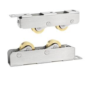 1개 스테인리스 스틸 브리지 알루미늄 도어 윈도우 롤러 슬라이딩 휠 U 슬롯 V 헤비 듀티 하부 더블 풀리