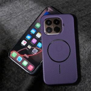 샤오미 15T 프로 케이스 마그네틱 무선 충전 케블라 텍스처 하프팩 PC 하드 백 충격 방지 범퍼 커버