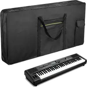 피아노 키보드 백 61 키 휴대용 패딩 케이스 전동 긱 손잡이가 있는 방수 악보 스탠드용 지속 페달 케이블