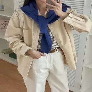 [남여공용] 데이케 루즈핏 코튼 셔츠 자켓 86045 빅사이즈 여성의류