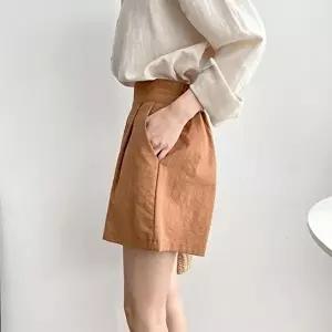 [셀러허브 패션]데일리 여성 숏팬츠 캐주얼한 핀턱 디자인 허리밴딩 반바지