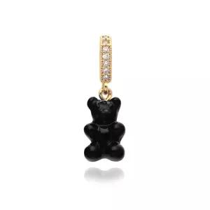 크리스탈헤이즈 노스텔지아 베어 파베 블랙 골드 펜던트 레진 참