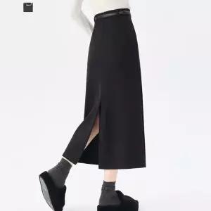 [하프클럽/페이릿]오센 융기모 뒷트임 모직 롱스커트