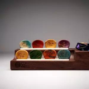 원목 기타 피크 거치대 픽 스탠드 클립 베이스 일렉트릭