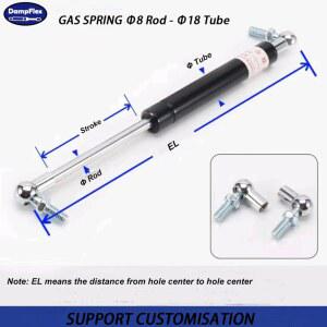 1PC 400N 150-600MM 8X18 가스 스트럿 볼 조인트 자동차 후드 가스 프롭 쇼크 리프트는 보트 스트럿 바용 RV 플랫폼 해치 리프트를 지원합니다