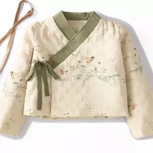 중식 스타일 국풍 인쇄 티셔츠 레이스 끈 넉넉한 핏 한복
