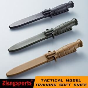 zlang 훈련용 고정날 전투칼 ABS 손잡이 TPE 소프트 블레이드 고무 밀리터리 모델 나이프