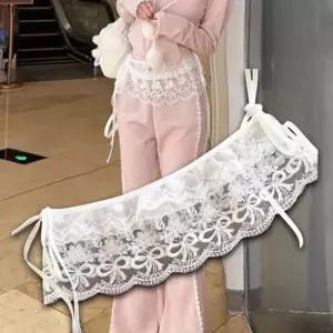 여성 레이어드 페이크 스커트 화이트 1P 밴딩 랩업 힙커버스커트