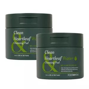 (1+ 1)푸드어홀릭 클린 앤 어성초 워터 클렌징 패드 200ml (60매) /클렌징티슈 메이크업 리무버