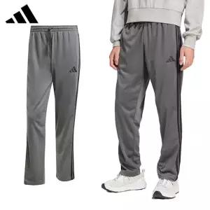 아디다스 3선 트리콧 플리스 오픈헴 트랙 팬츠 JI8804