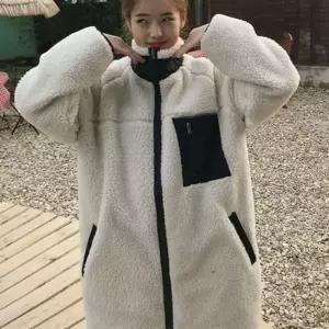 [룽스]스트릿룩 캠핑룩 뽀그리 롱 여성야상 후리스점퍼