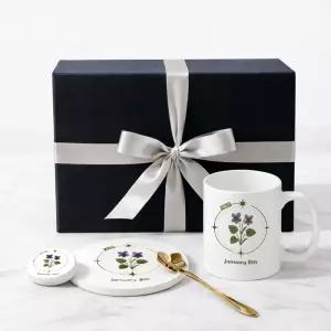 생일 선물 4종 세트 365일 탄생화 탄생목 감성 머그컵 주문 제작