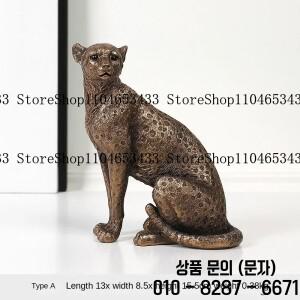 .유럽 복고풍 표범 동상 장식 재규어 조각 현대 홈 거실 사무실 캐비닛 친구를위한 선물