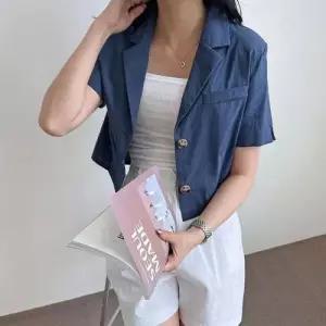 반팔 재킷 여자 자켓 마 시원한 여름 린넨 크롭 4색 WFLOZT2