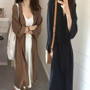 여자 여자 트렌치코트 긴 자켓 아우터 롱 외투 원피스 WFLOZUA