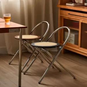 접이식 등받이의자 원형 사무실 가정용 스웨이드