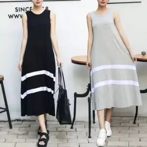 미디원피스 브이넥원피스 반팔원피스 청치마 프릴 (WFKHLBL)