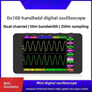 DS100 휴대용 디지털 오실로스코프 듀얼채널 미니 소형 악기 자동 수리 50M