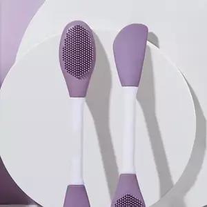 퍼플 실리콘 모공 클렌징 브러쉬 팩 듀얼 얼굴 팩붓 WFLQ11P