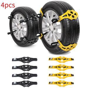 직물 스노우체인 차량 타이어 미끄럼 방지 스노우 체인, 겨울 보안 SUV 트럭용 휴대용, 내구성 경량, 4 개