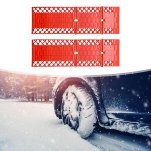 직물 스노우체인 2조각 일반 접이식 견인 보드 빨간색 미끄럼 방지 플레이트 차량 픽업 용 경량 휠 타이어