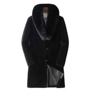 고급 양가죽 양털 일체형 여우모피 중장패딩 남성용