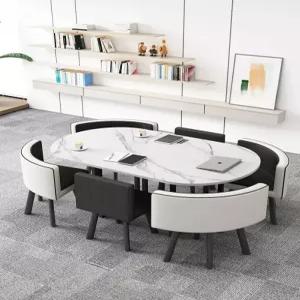 6인용 테이블 의자 세트 타원형 회의실 휴게실 TF책상 컨설팅