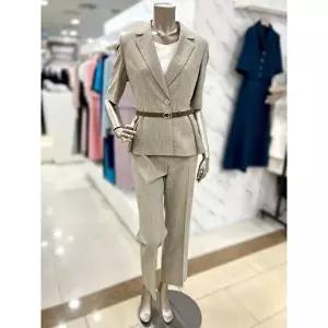 [셀러허브 1]미니멈 세이브존01 턱 페플럼 자켓 팬츠 세트 MZBGWJP3981(1)