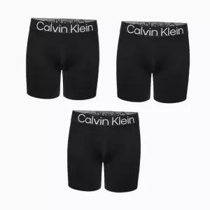 [Calvin Klein]UNDERWEAR CK 캘빈클라인 볼드로고 마이크로 스트레치 3팩 박서브리프 남성 팬티 블랙 NP...