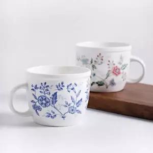 현이몰 가든 와이드 머그 430ml 2p세트 머그컵 도자기컵 우유컵 커피잔 머그잔 도자기잔 홈카페 주스컵