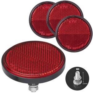 4개 60mm 빨간색 원형 트레일러 후방 거울 나사 장착 트럭 전동홈 자동차 맥세이프 경고 액세서리
