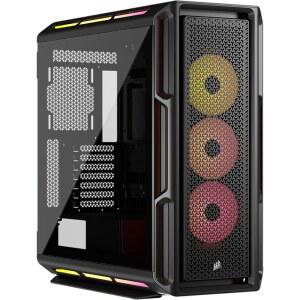CORSAIR iCUE 링크 5000T LX RGB 미드 타워 ATX PC 케이스 u2013 3X 사전 설치된 LX120 RGB 팬, 통합 오로라 RGB 라이트 스트립, 넓은 인테리어, iCUE 링크 시스템 허브 포함 u2013 블랙
