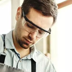 브리스크스타일 눈보호 투명 검정테 산업보안경 작업용 보안경