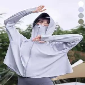 바람막이 쿨링 자외선 여름 차단 여자 운동복 후드 WFLQ8FC