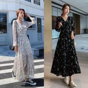 가을원피스 쉬폰롱원피스 롱원피스 더하기427 WFLQALJ