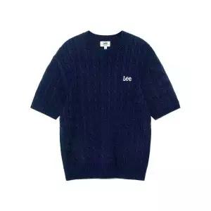 [LEE]라운드넥 케이블 반팔 니트 네이비 LE2402KT05NA 699741