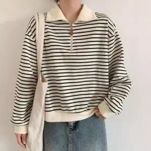 디자인 스트라이프티 하프 린넨 단가라 크롭나시 WFLQALU