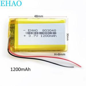 에하오 803048 Mp3 GPS 녹음 펜 블루투스 마사지 스캐너에 대 한 3.7V 1200mAh 폴리머 리튬 Lipo 충전식 배