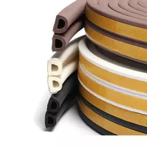 호환 ID 타입 도어 웨더 스트립 자체 접착 고무 도장 폼 테이프 창문 방진 방음 절연 스트립 화이트 블랙