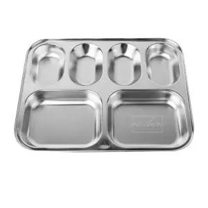 진성 632RLI37 스텐 6구 유아용 식판 1P 어린이집 유치원 학교