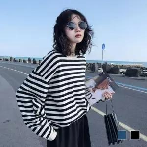 단가라티셔츠 줄무늬티셔츠 얇은맨투맨 WFLR5E5